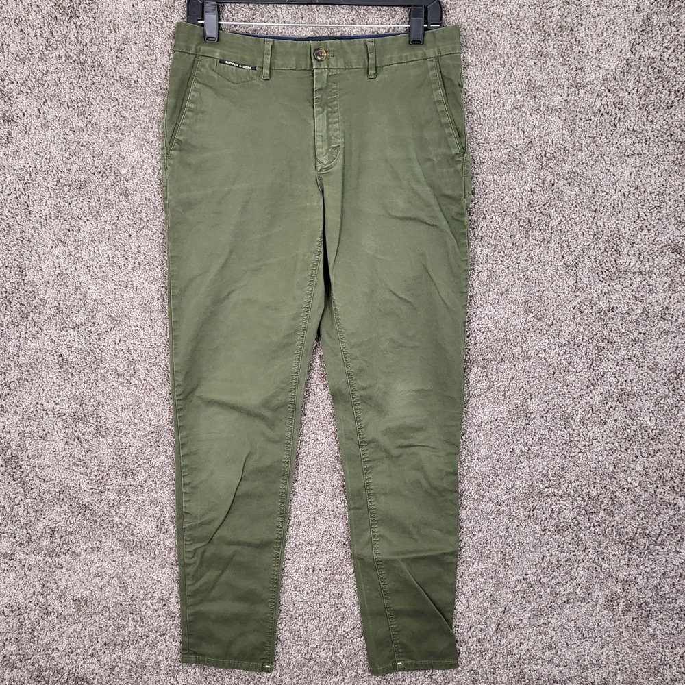 Scotch & Soda Amsterdam Couture Mott Olive Green Pants Mens W30 L32 Chinos